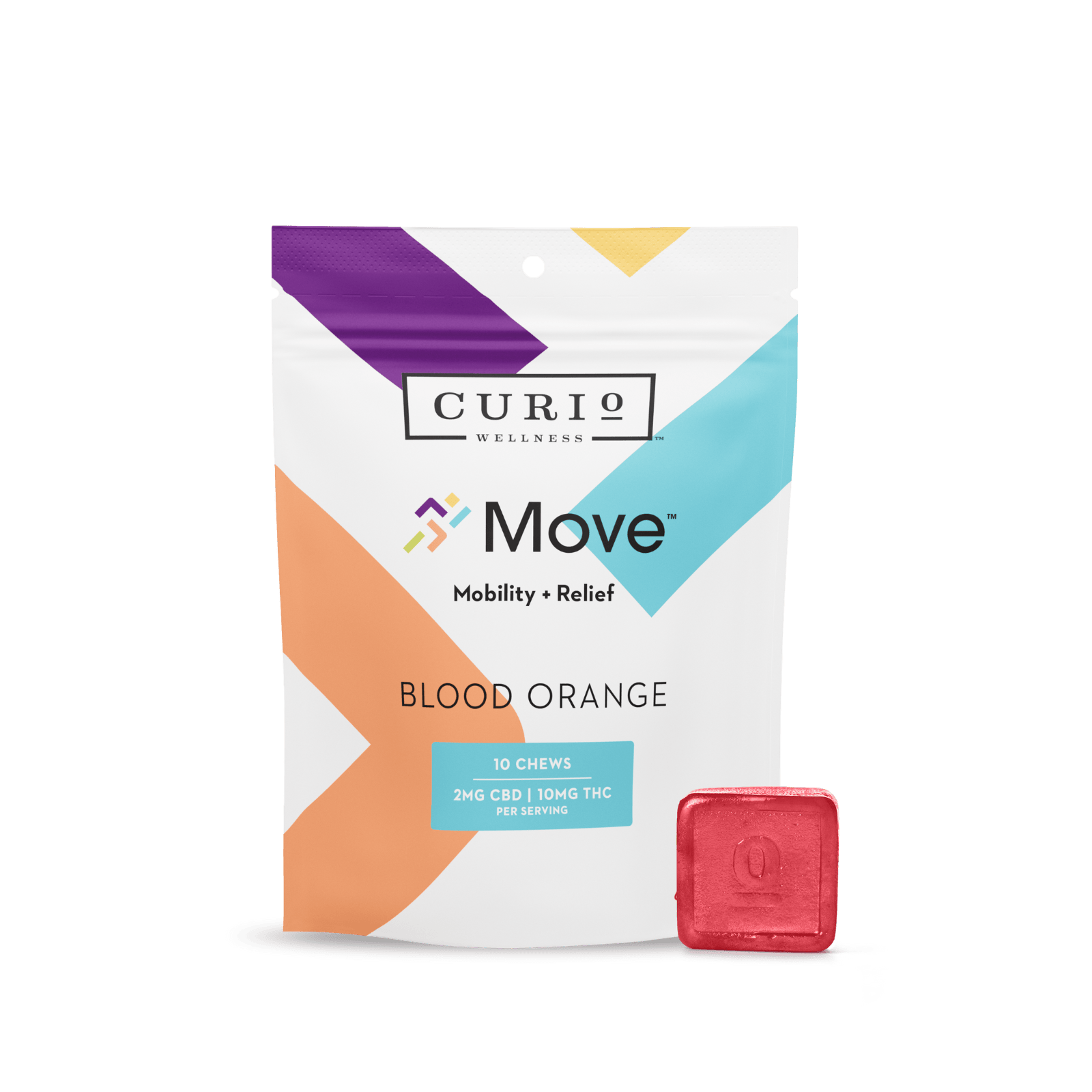 Curio Wellness - Missouri - Move | Blood Orange 2:10 Chews | 100mg | 10ct | 10mg/ea - 1