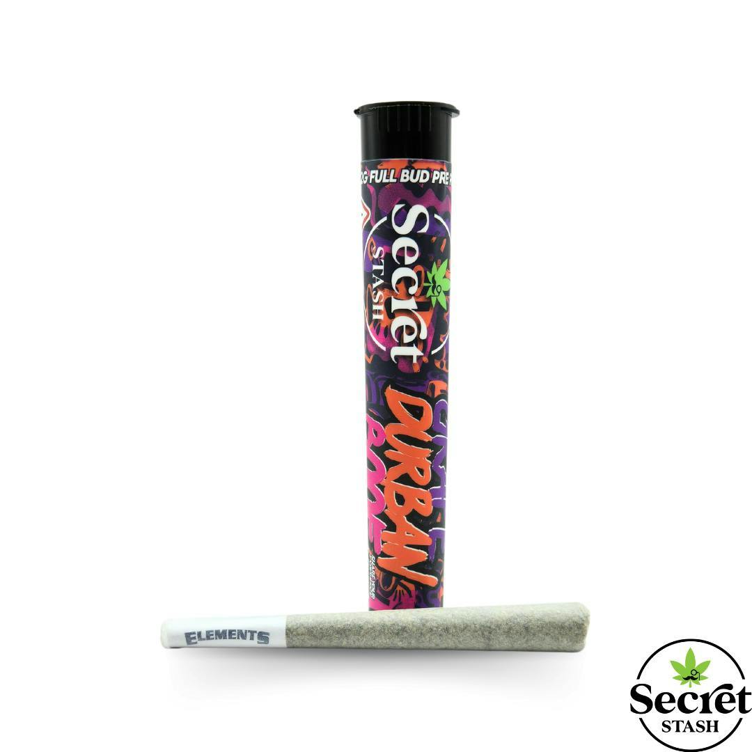 Secret Stash - Secret Stash | Full Bud Pre Roll | Grape Durban Boof | 1.2g - 1