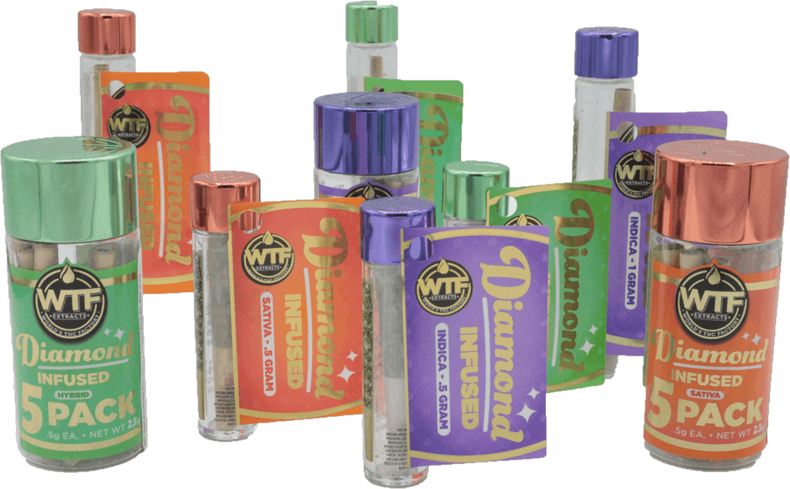 World's THC Factory - Diamond Infused Preroll - OG Kush (H) .5g - 1