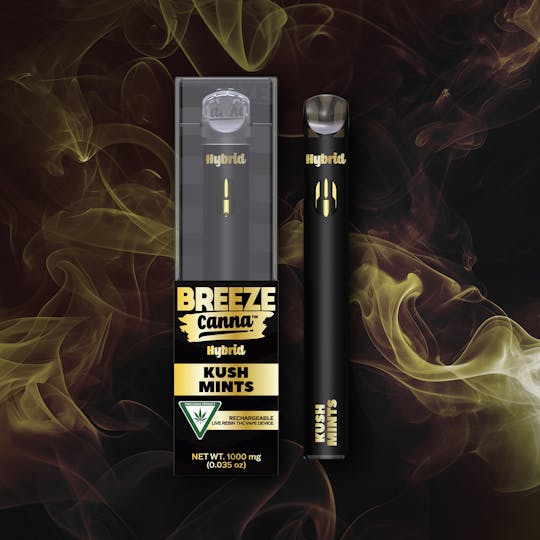 Breeze Canna - Kush Mints - Hybrid Live Resin 1g PLUS Vape Device — BREEZE Canna - 1