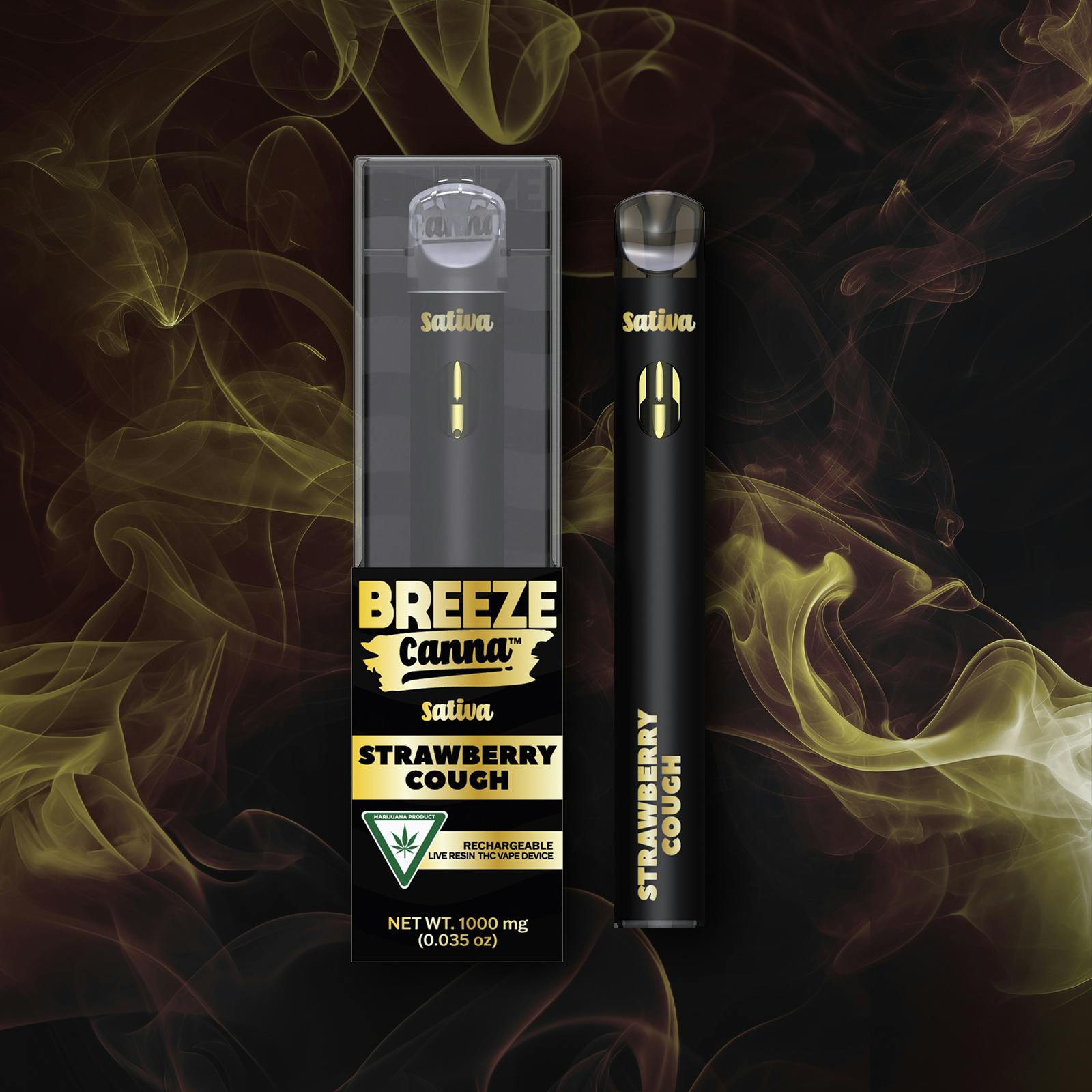 Breeze Canna - Strawberry Cough - Sativa Live Resin 1g PLUS Vape Device — BREEZE Canna - 1