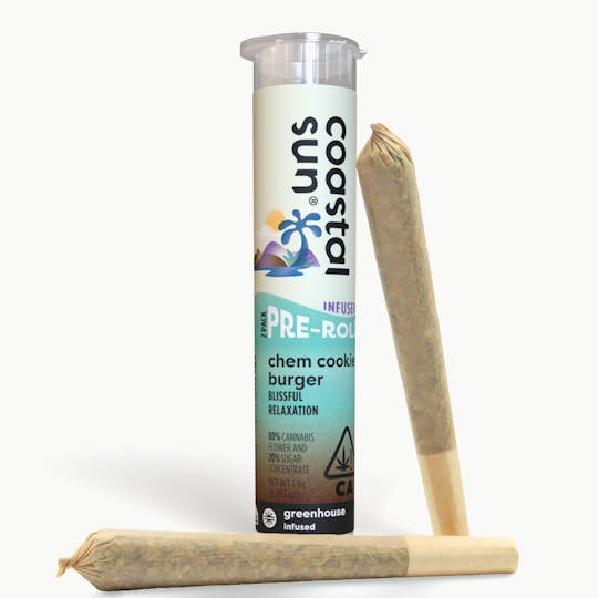 Coastal Sun - Chem Cookie Burger Infused Greenhouse 0.75g Pre-Roll 2pk 1.5g - 1
