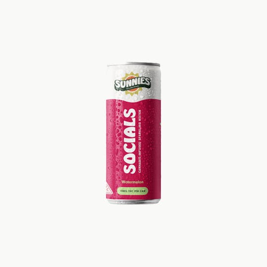 SunMed Growers - Socials - Watermelon Sparkling Water - 10mg THC - 12oz Can - 1