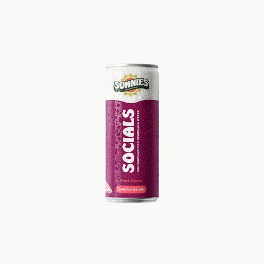 SunMed Growers - Socials - Black Cherry Gelato Sparkling Water - 10mg THC - 12oz Can - 1