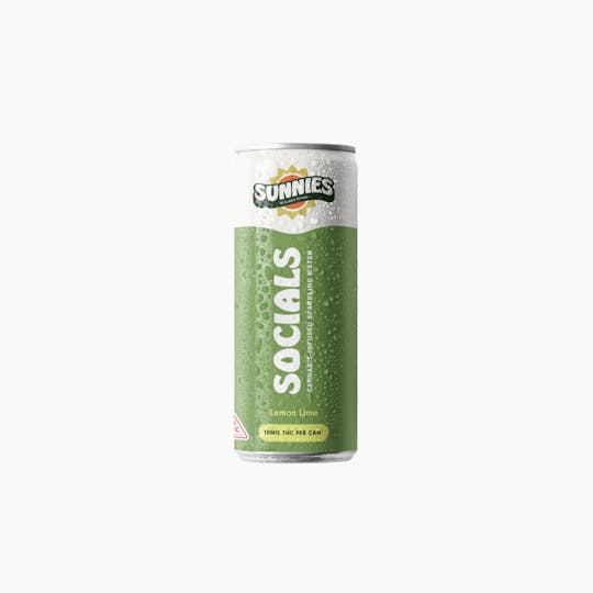 SunMed Growers - Socials - Lemon Lime Sparkling Water - 10mg THC - 12oz Can - 1