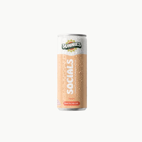 SunMed Growers - Socials - Peach Sparkling Water - 10mg THC - 12oz Can - 1