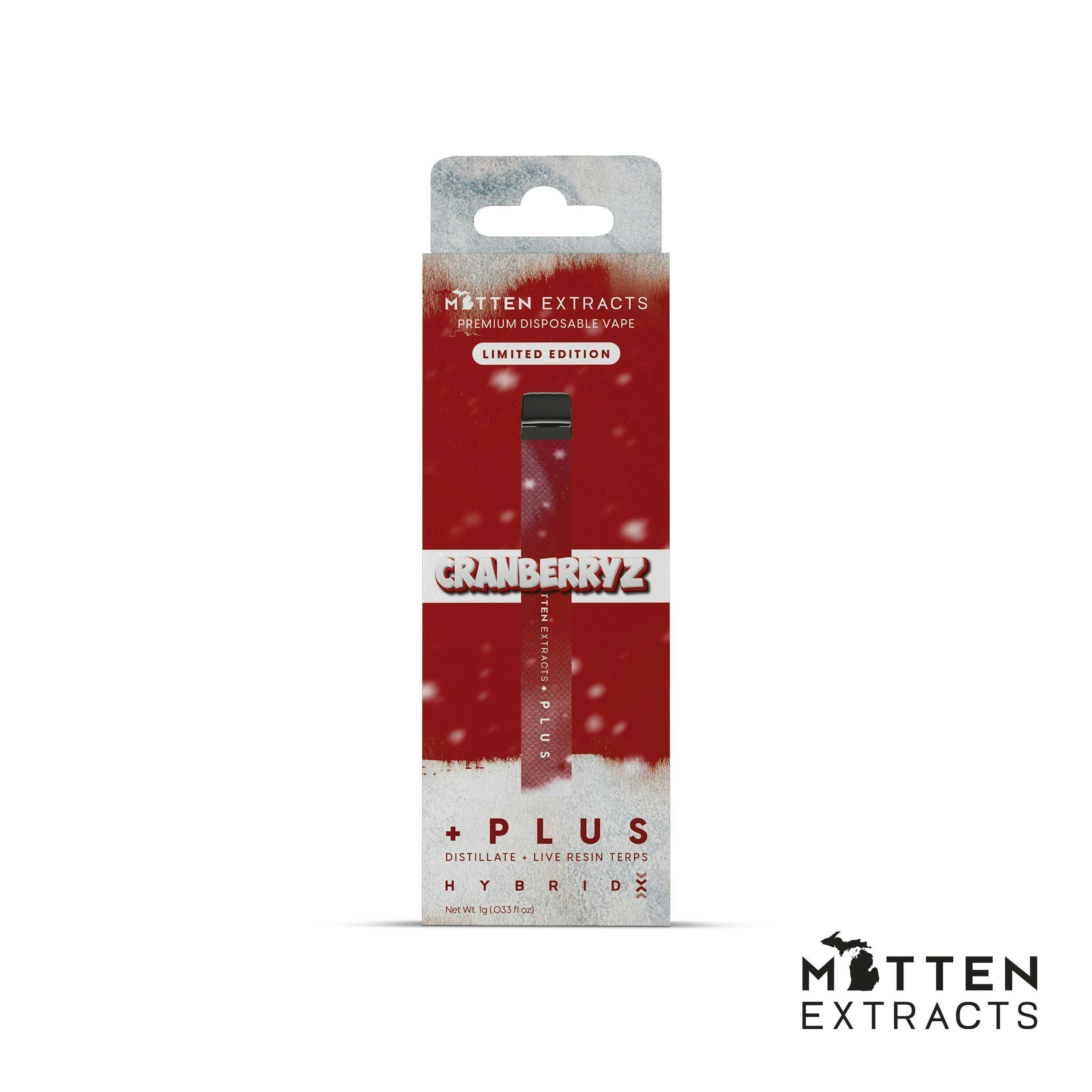 Mitten Extracts - Mitten Extracts | Cranberry Z | Plus Disposable | 1g - 1