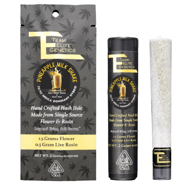 Team Elite Genetics - Pineapple Milk Shake | Hash Hole Infused Joint | 2g - 1