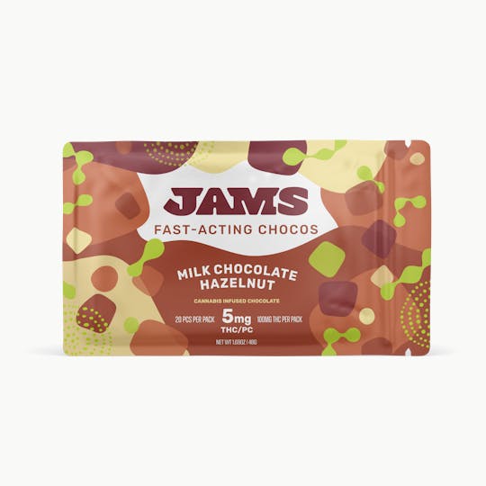 JAMS Florida - Fast-Acting Chocolates - Milk Chocolate Hazelnut 100mg - 1