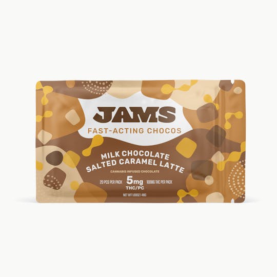 JAMS Florida - Fast-Acting Chocolates - Milk Chocolate Salted Caramel Latte 100mg - 1