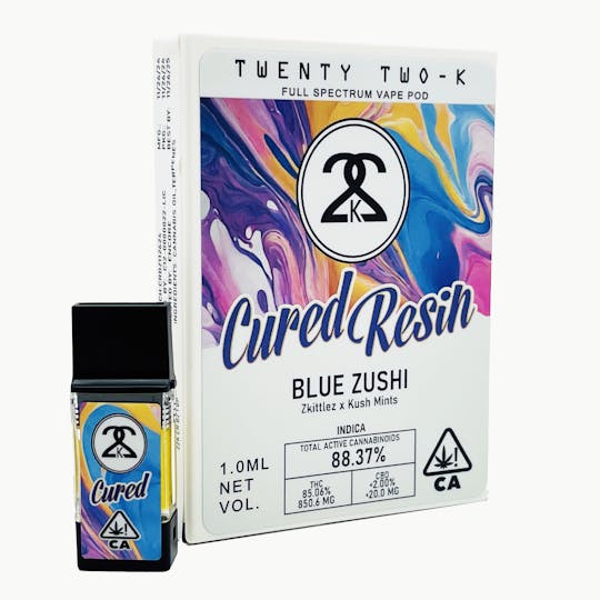 Twenty Two K / 22k - 22K - Cured Resin - Blue Zushi - 1.0ml POD - 1