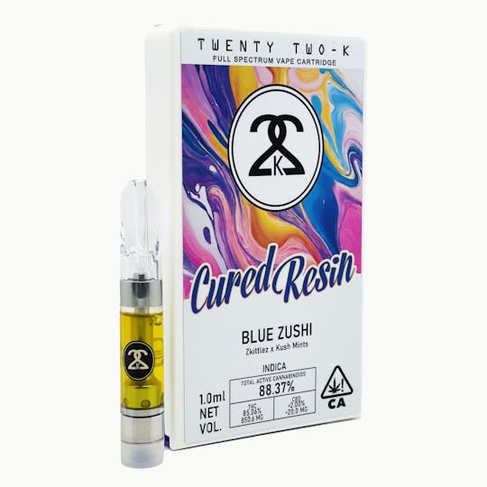 Twenty Two K / 22k - 22K - Cured Resin - Blue Zushi - 1.0ml Cartridge - 1