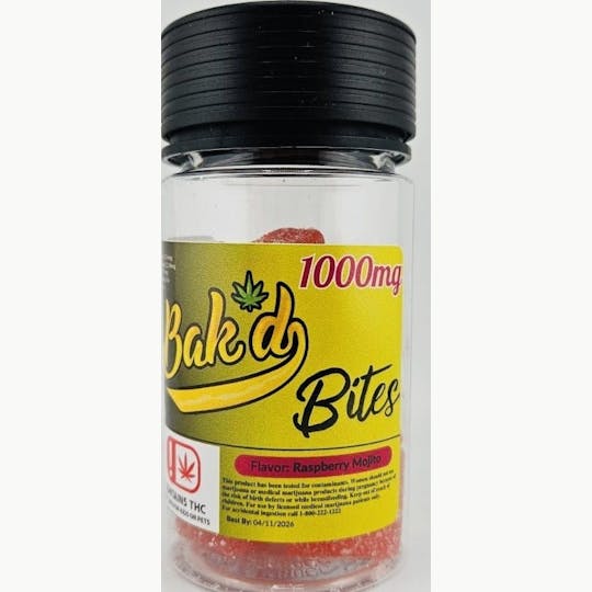 Bak'd - Bak'd Bites 1000mg Gummies (Huckleberry Pie) - 1