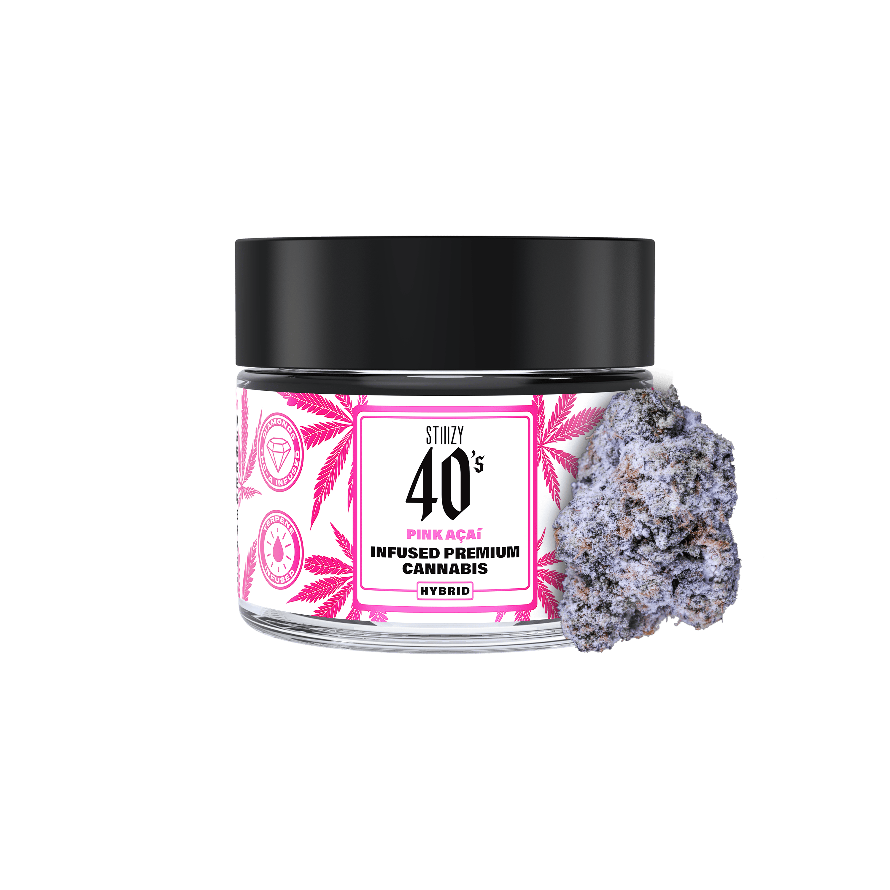 STIIIZY - - PINK ACAI - 3.5G 40's Infused Flower Jar - 1