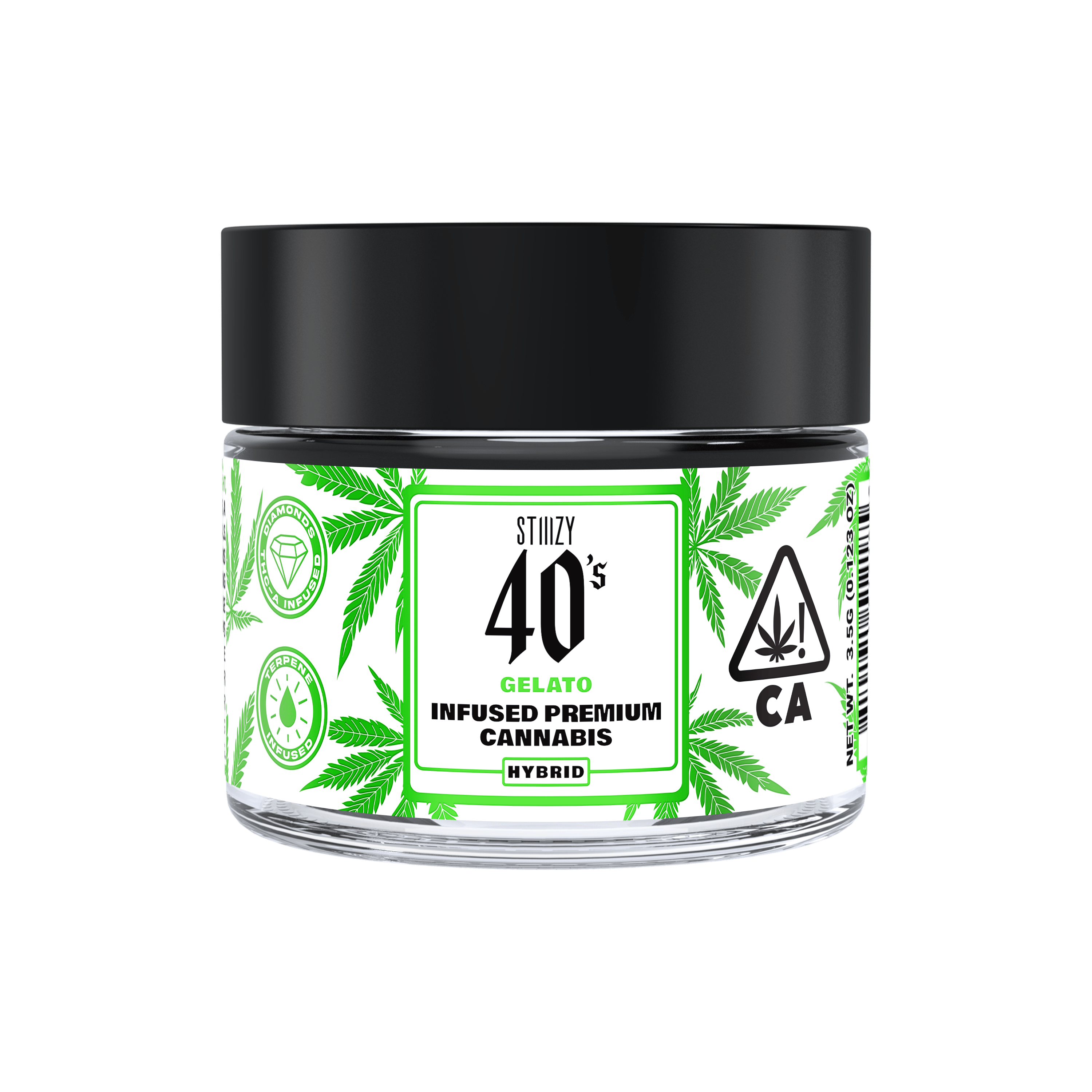 STIIIZY - - GELATO - 3.5G 40's Infused Flower Jar - 1