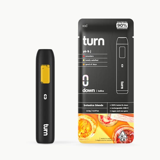 turn - 2.0g AIO | pb & j | botanica blends | down | - 1