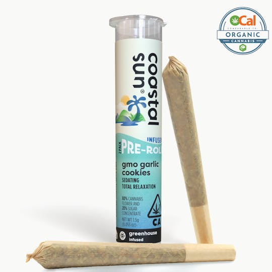 Coastal Sun - GMO Garlic Cookies Infused Greenhouse 0.75g Pre-Roll 2pk 1.5g - 1