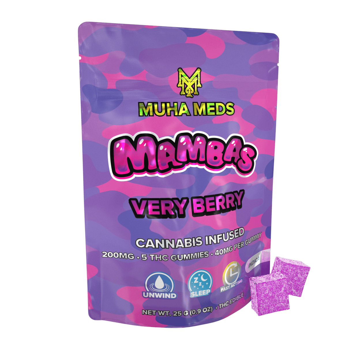 Muha Meds - Muha Meds | Very Berry Gummies | 200mg | 5ct | 40mg/ea - 1