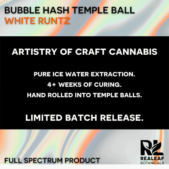 Realeaf Botanicals - Bubble Hash: Temple Ball 1.0g - 1