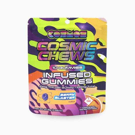 Cosmos THC - Cosmic Chews Indica Gummies 100mg Berry Blaster - 1
