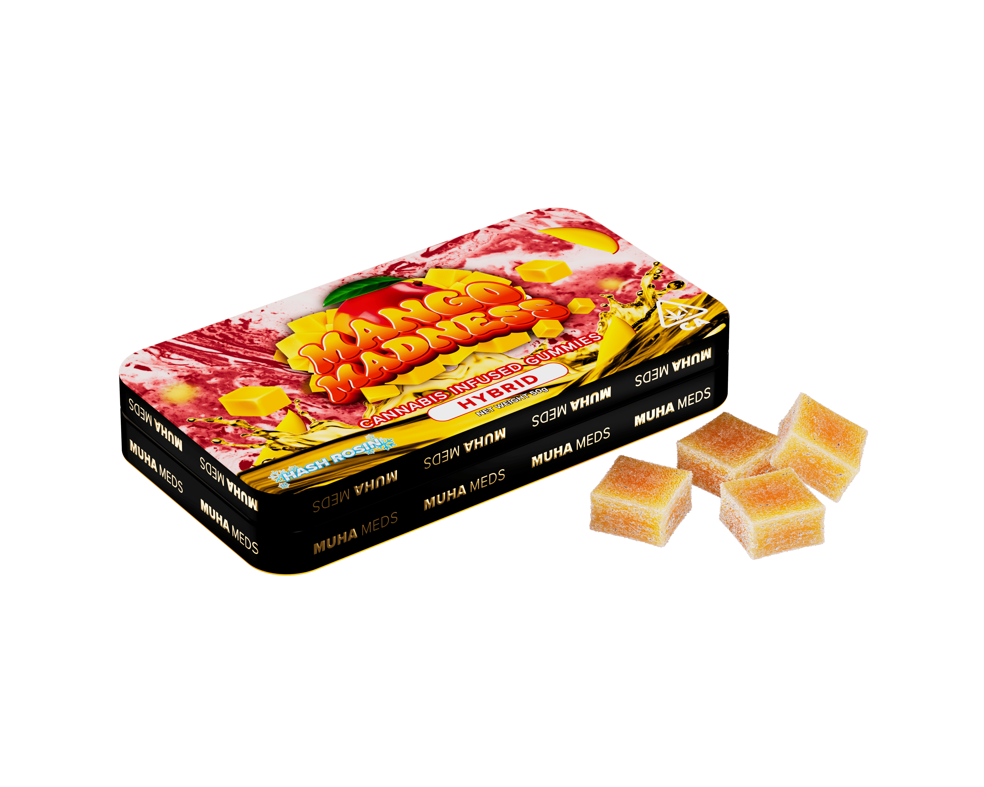 Muha Meds - Muha Meds | Mango Madness Hash Rosin Gummies | 100mg | 10ct | 10mg/ea - 1