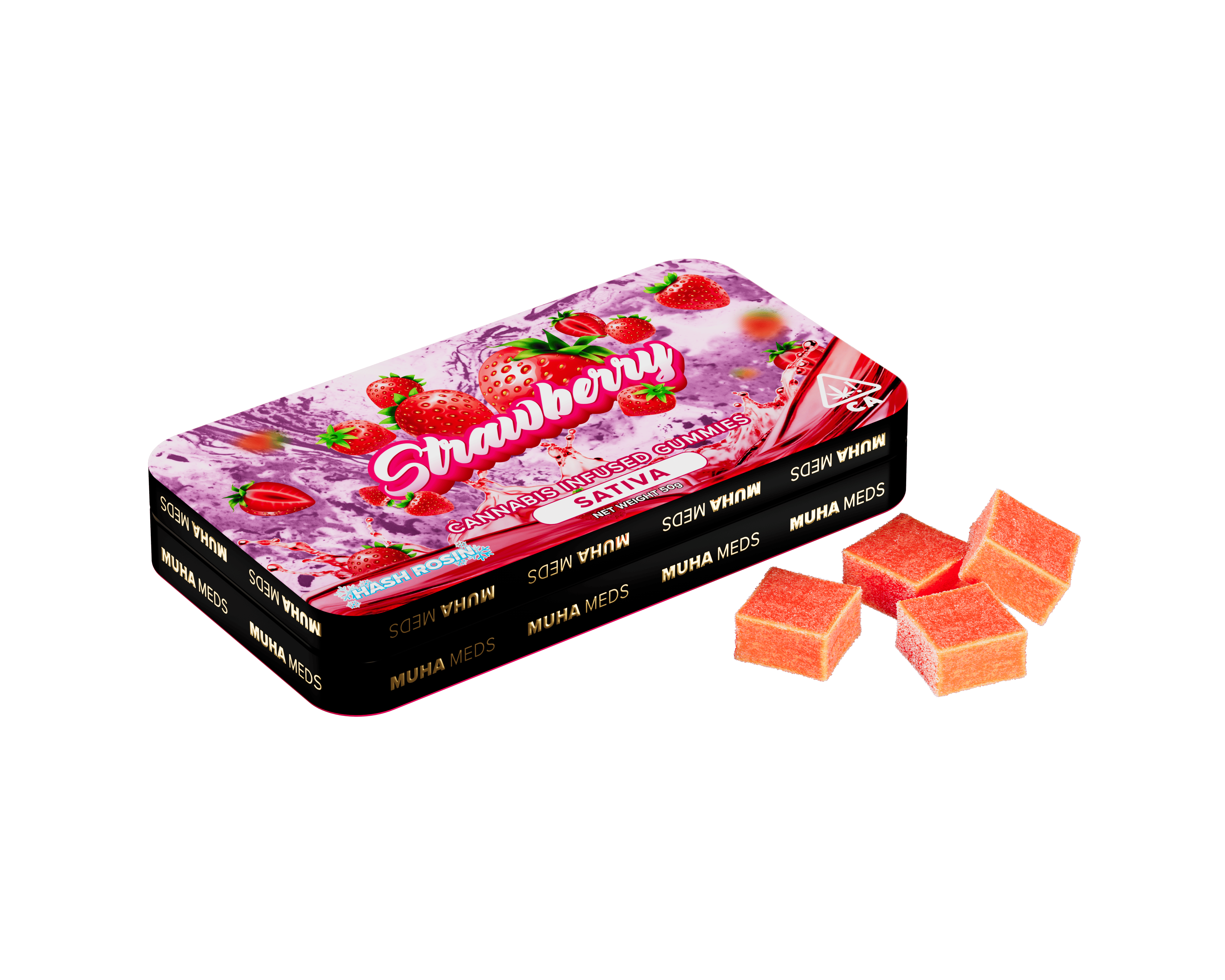 Muha Meds - Muha Meds | Strawberry Hash Rosin Gummies | 100mg | 10ct | 10mg/ea - 1