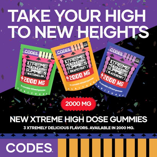 Codes - Codes: Xtreme Gummies | Blackberry | 2000mg | 10pk - 1