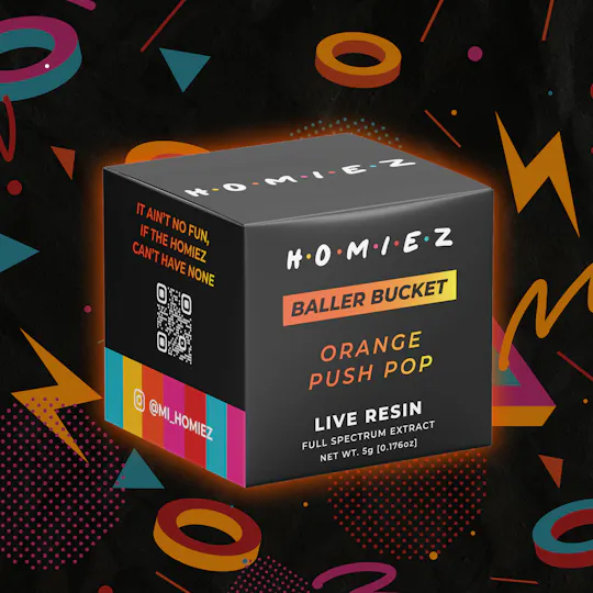 HOMIEZ - HOMIEZ | 5g Live Resin Baller Bucket | Orange Push Pop - 1