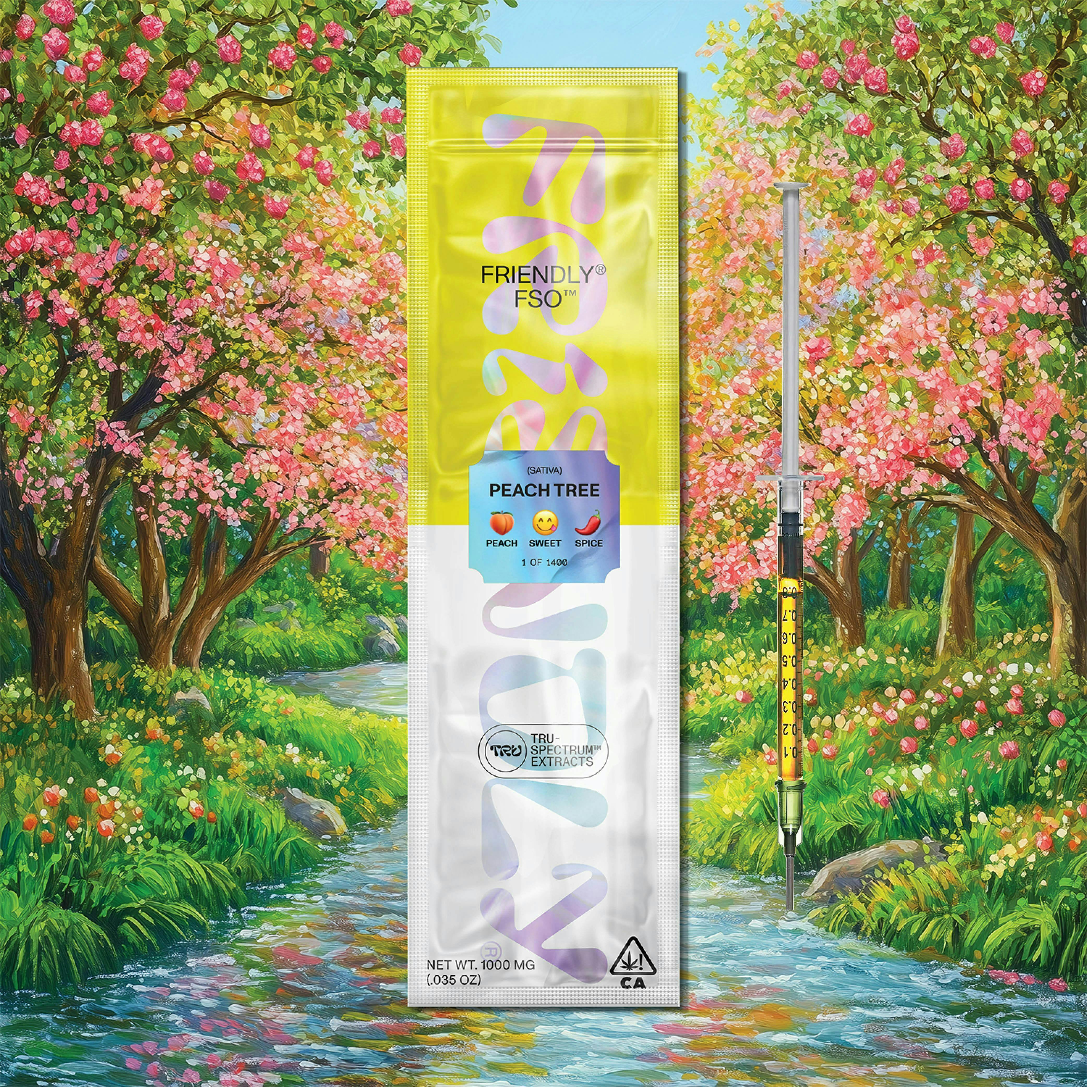 Friendly Brand - Friendly Brand | Live Resin Applicator | Peach Tree | Extract Oils | 1g - 1