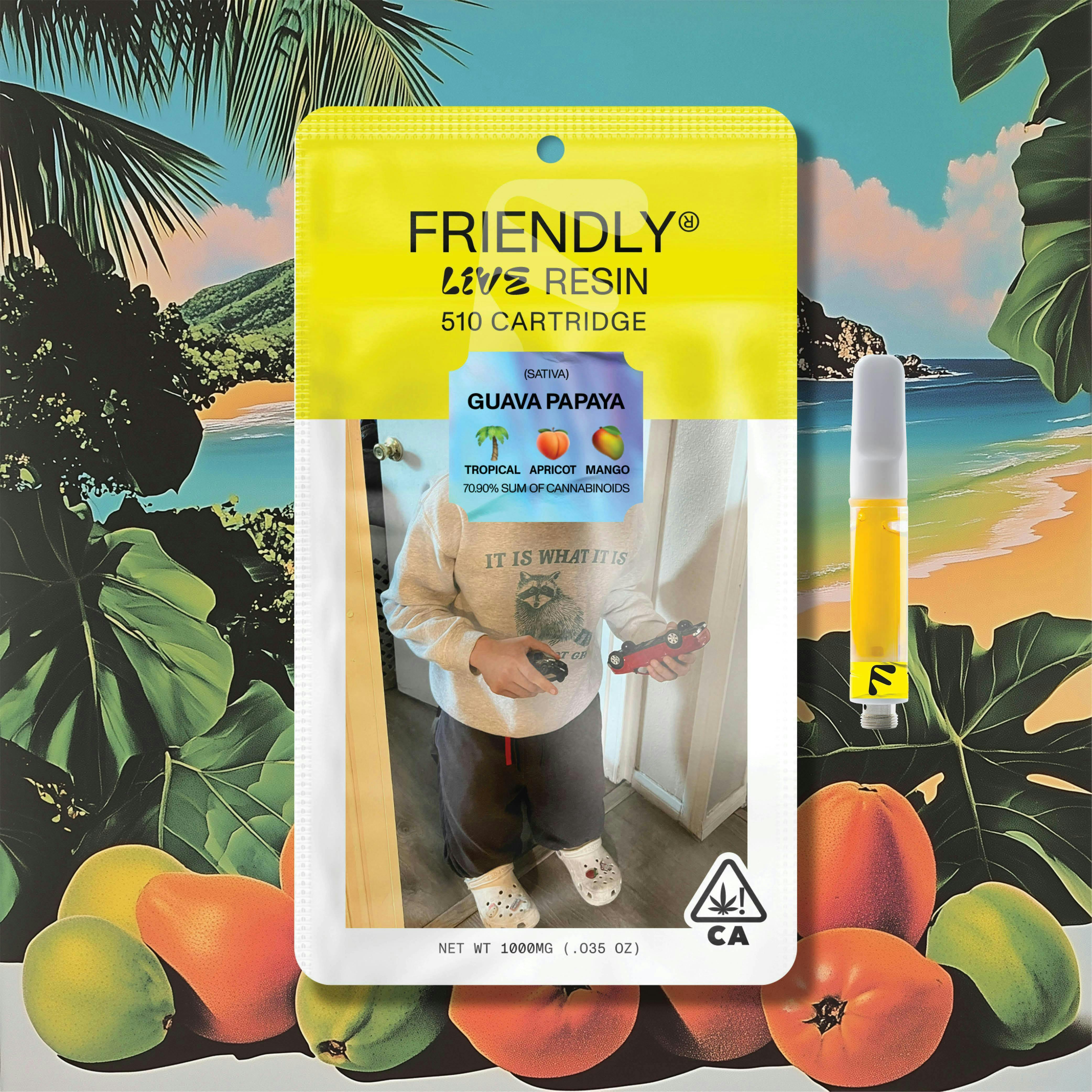 Friendly Brand - Friendly Brand | Guava Papaya | Live Resin Cartridge | 1g - 1