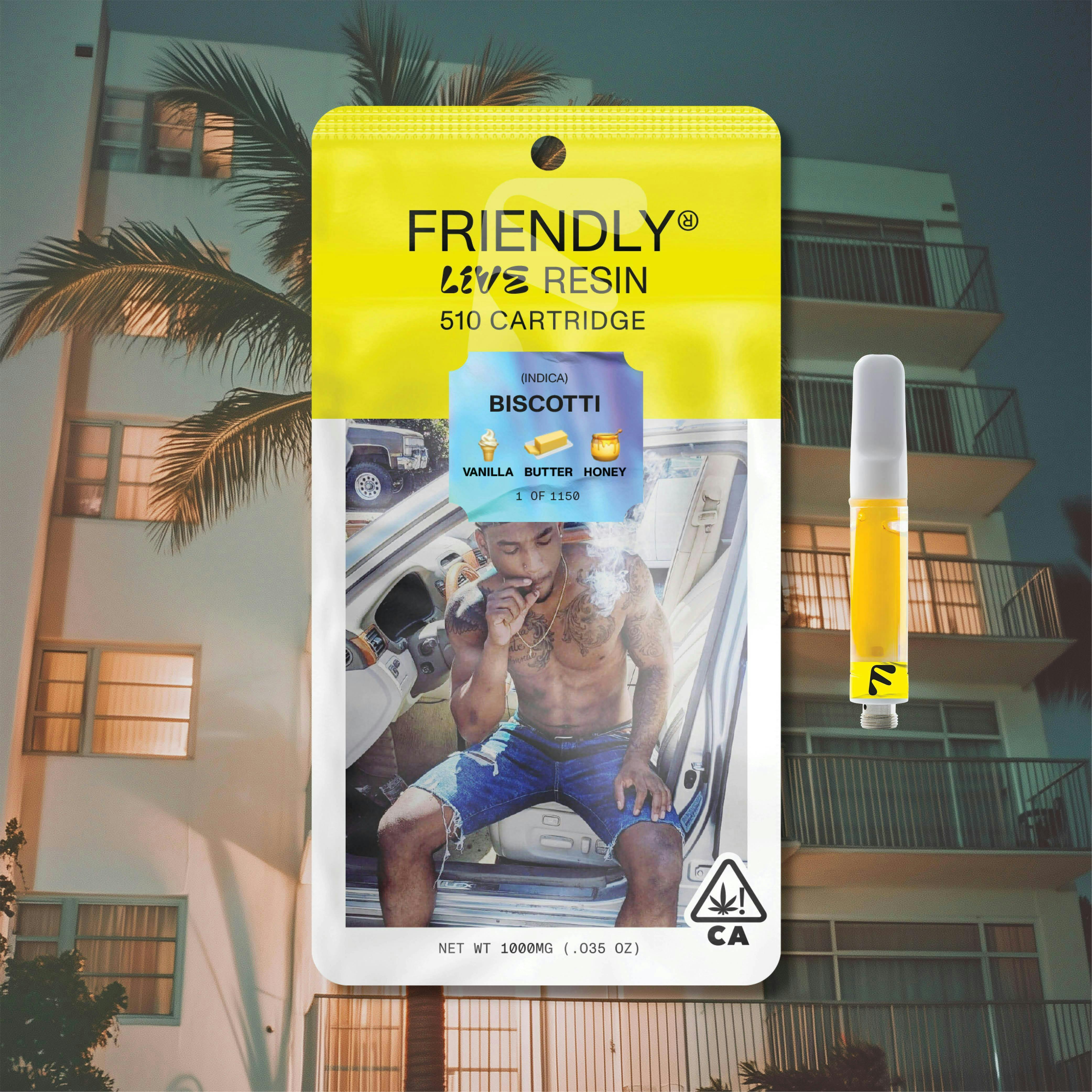 Friendly Brand - Friendly Brand | Biscotti | Live Resin Cartridge | 1g - 1