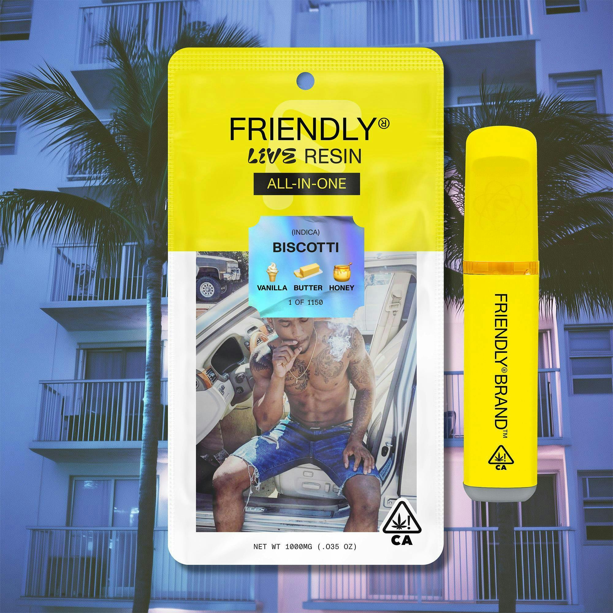 Friendly Brand - Friendly Brand | Biscotti | Live Resin AIO | 1g - 1