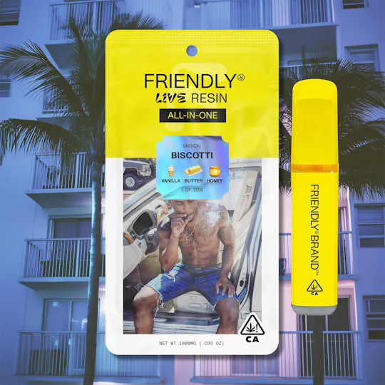 Friendly Brand - Friendly Brand | Biscotti | Live Resin AIO | 1g - 1