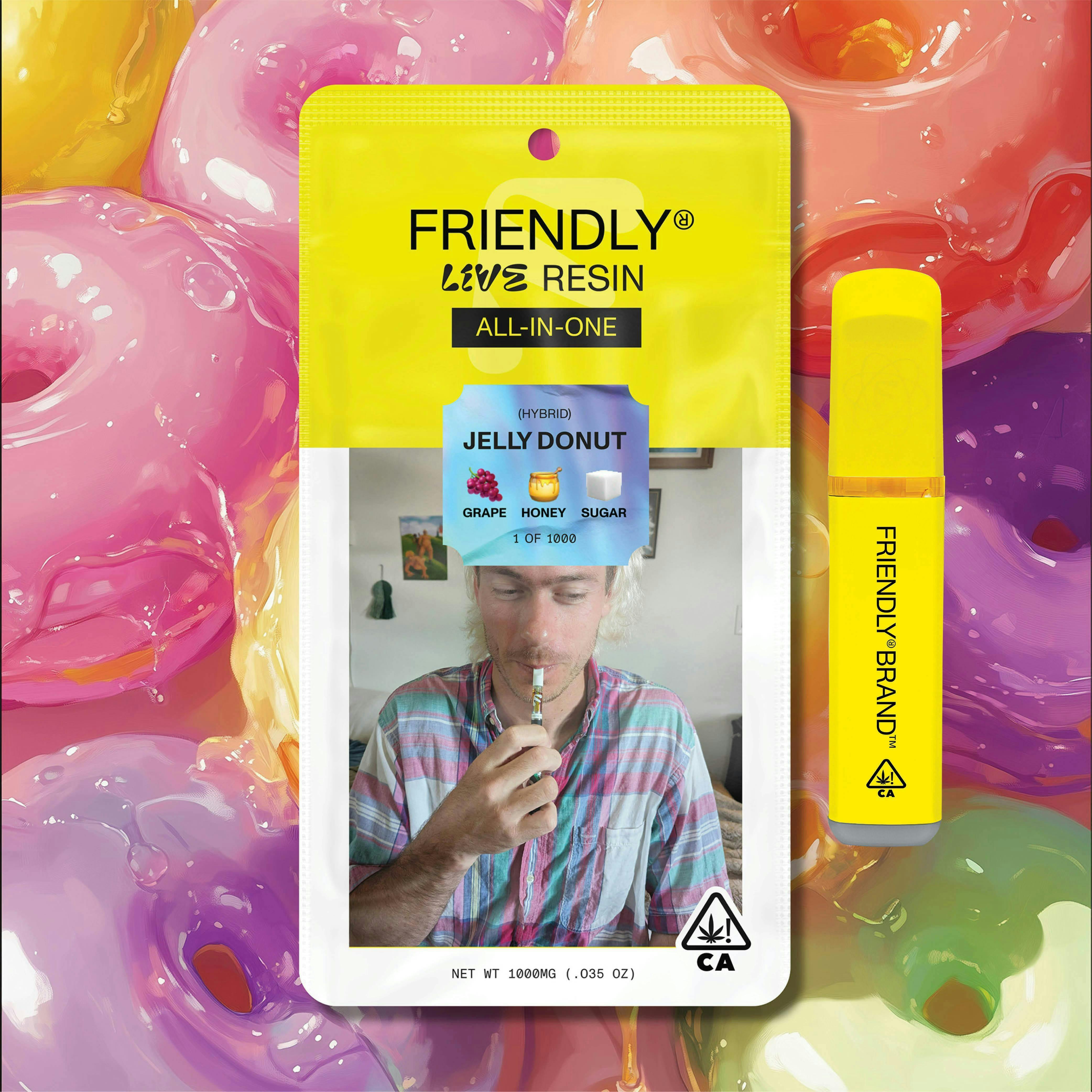 Friendly Brand - Friendly Brand | Jelly Donut | Live Resin AIO | 1g - 1