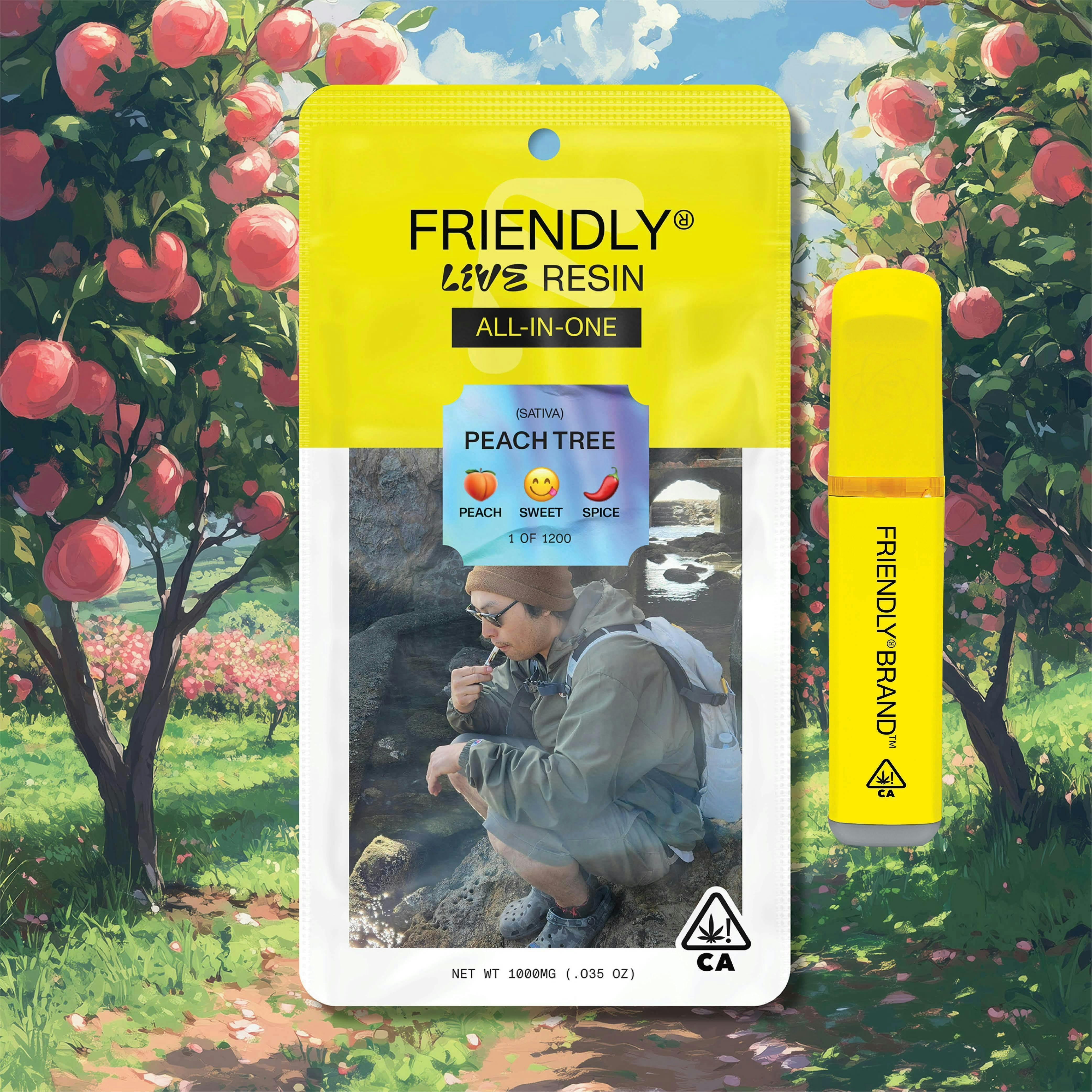 Friendly Brand - Friendly Brand | Peach Tree | Live Resin AIO | 1g - 1