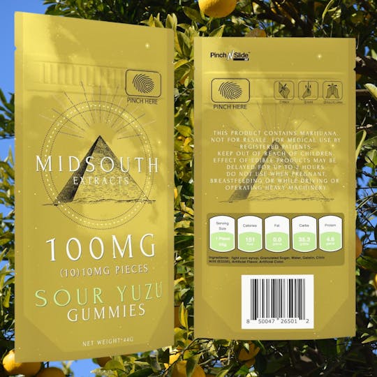 MidSouth Extracts - Gummies - 100mg - Sour Yuzu - 1