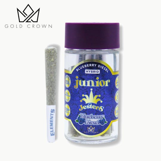 Gold Crown - Gold Crown | Junior Jesters | Infused Pre Roll 3.5g |Blueberry Diesel - 1