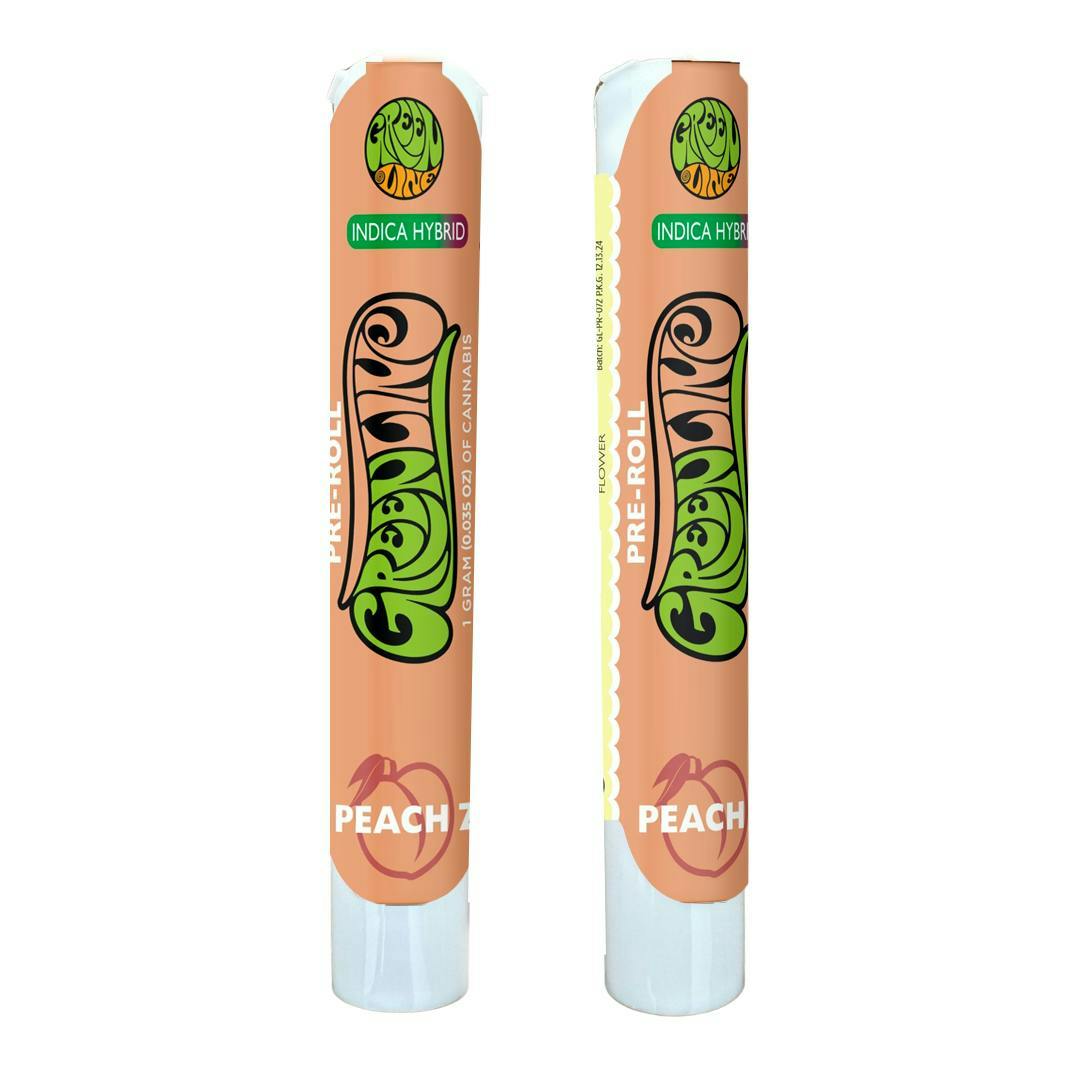 Greenline - Peach Z - Indoor Flower Pre-Roll - Indica Hybrid - 1g - 1
