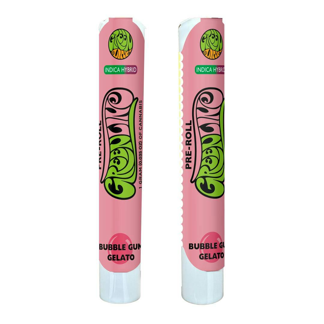 Greenline - Bubble Gum Gelato - Indoor Flower Pre-Roll - Indica Hybrid - 1g - 1