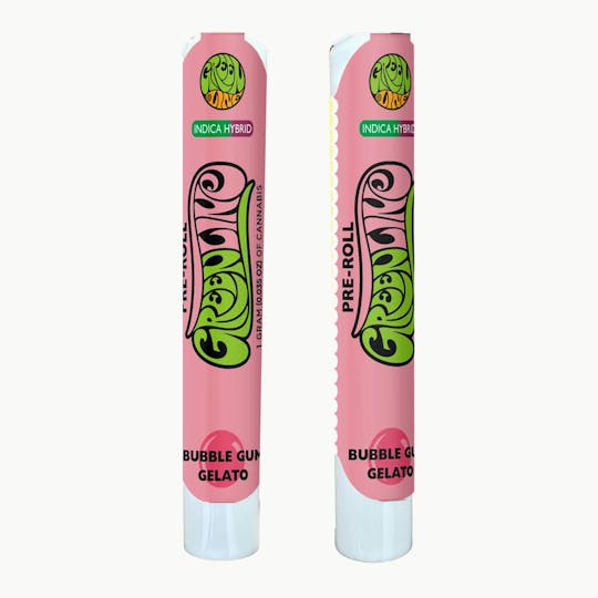 Greenline - Bubble Gum Gelato - Indoor Flower Pre-Roll - Indica Hybrid - 1g - 1
