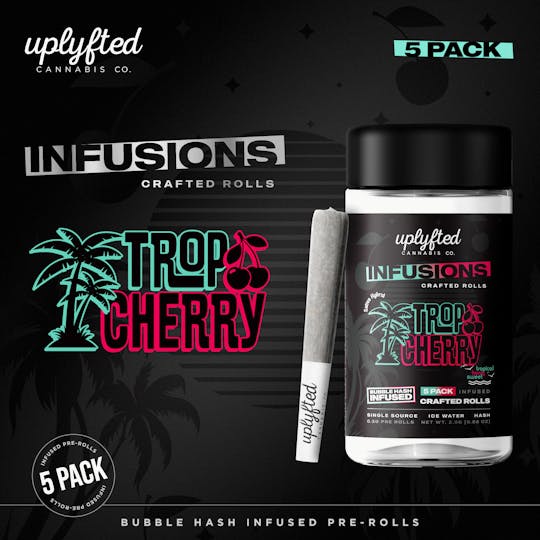 Uplyfted Cannabis Co - 2.5g- 5 Pack of 0.5g Bubble Hash Infused Pre-Rolls - Trop Cherry - 1