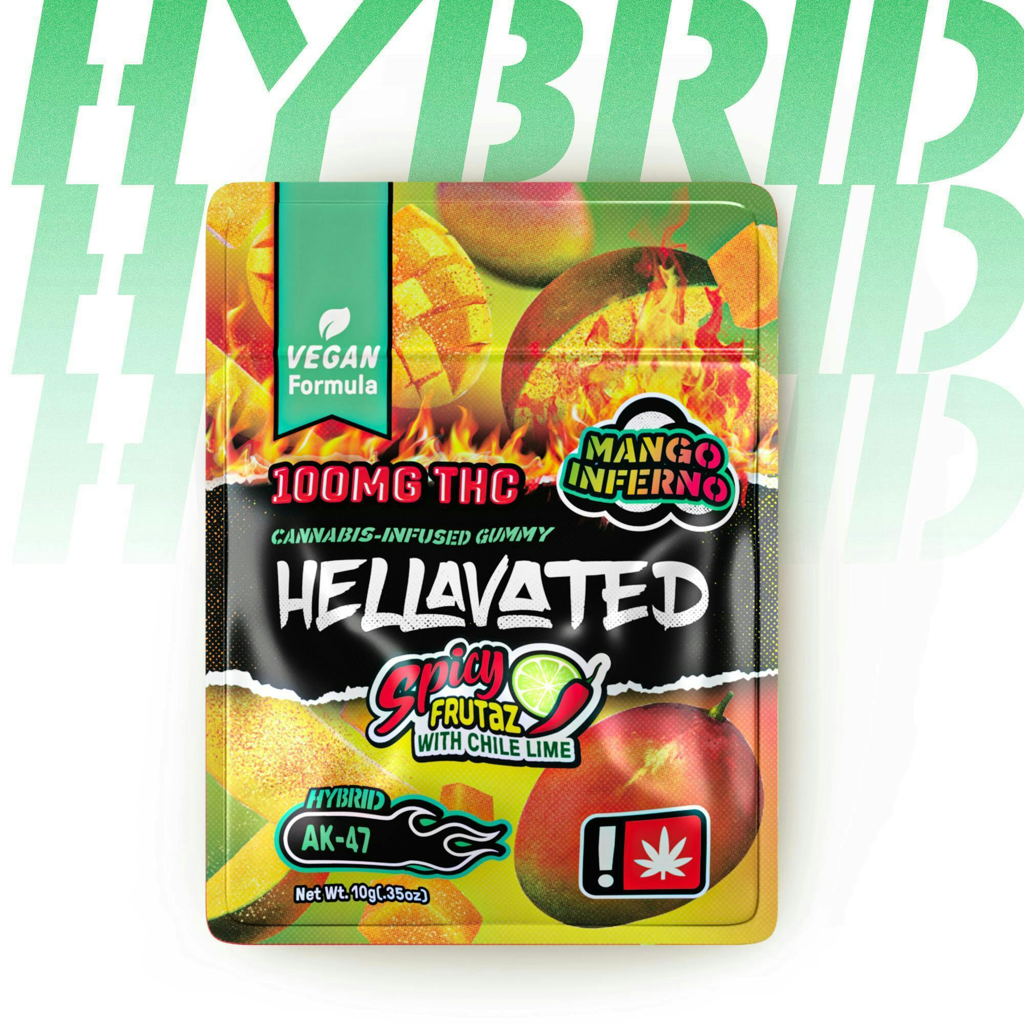 Hellavated - Mango Inferno (1pc) Spicy Frutaz Gummiez 100mg - 1
