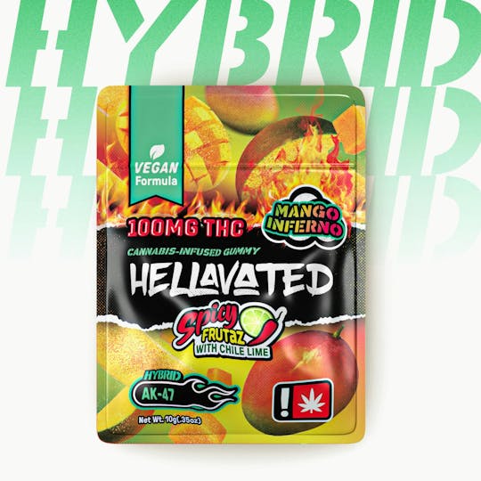 Hellavated - Mango Inferno (1pc) Spicy Frutaz Gummiez 100mg - 1