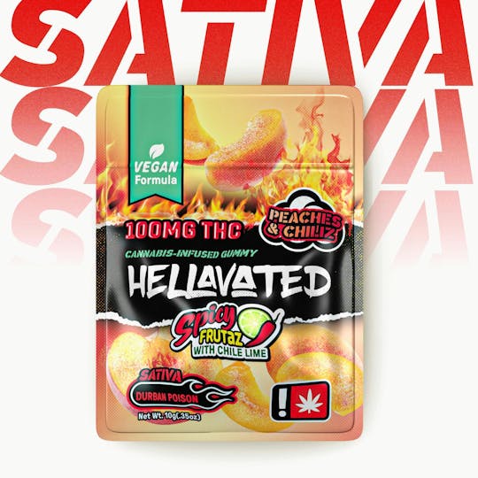 Hellavated - Peaches & Chiliz (1pc) Spicy Frutaz Gummiez 100mg - 1