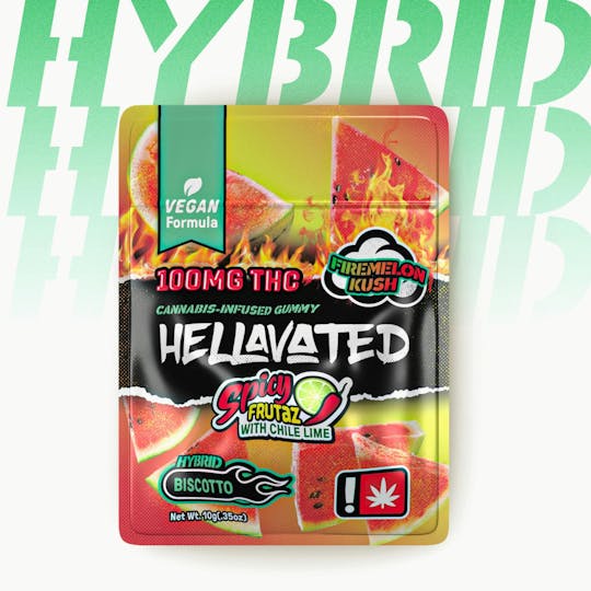 Hellavated - Firemelon Kush (1pc) Spicy Frutaz Gummiez 100mg - 1