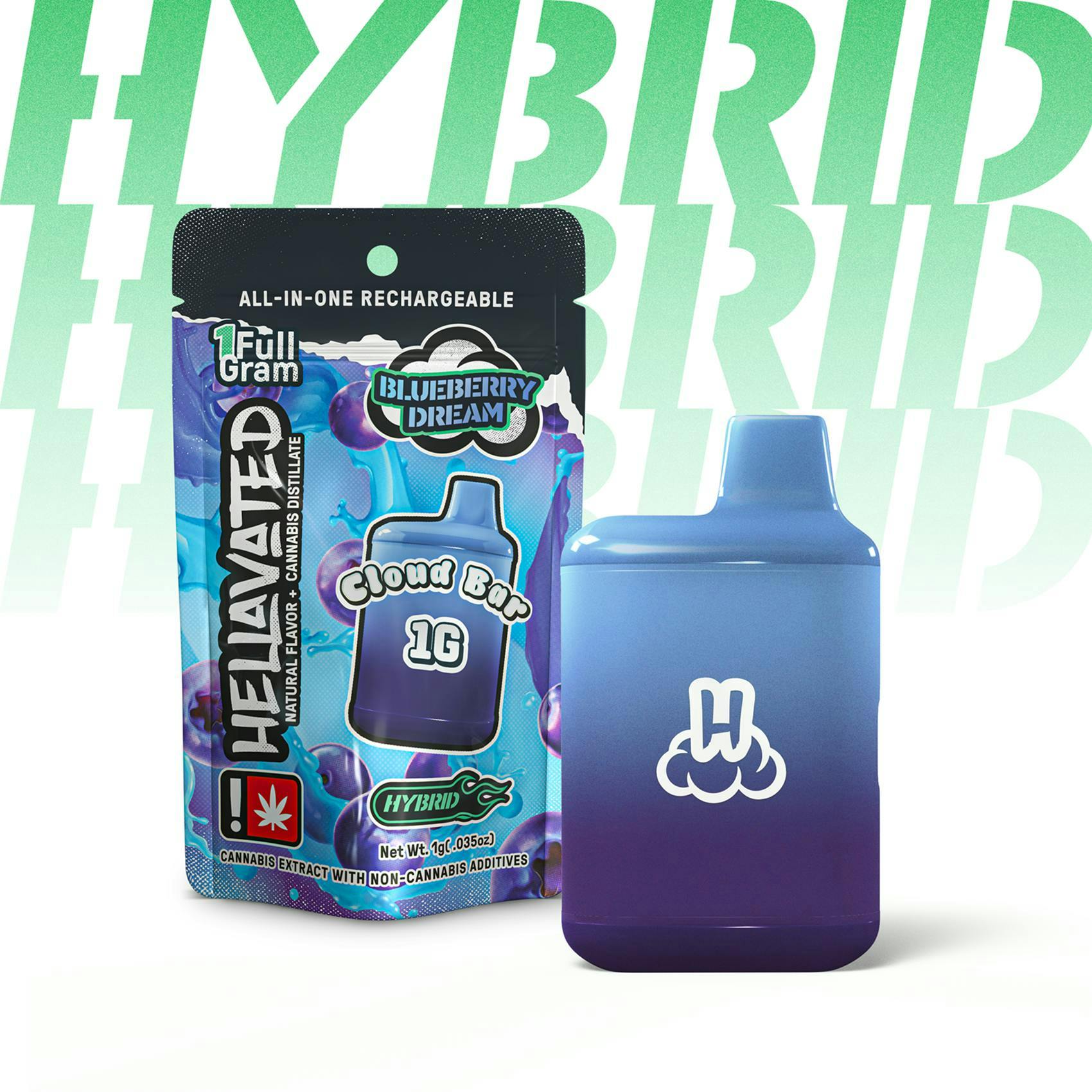 Hellavated - Blueberry Dream Cloud Bar 1g - 1