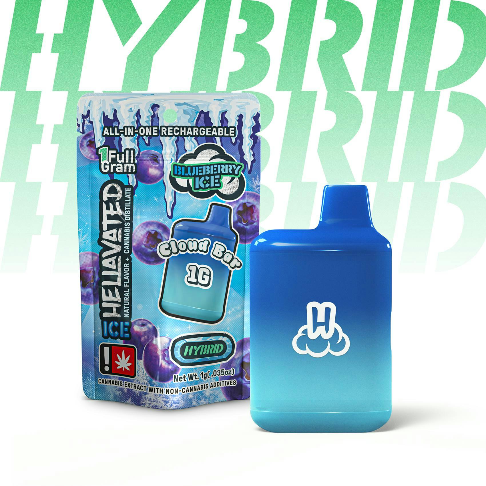 Hellavated - Blueberry Ice Cloud Bar 1g - 1