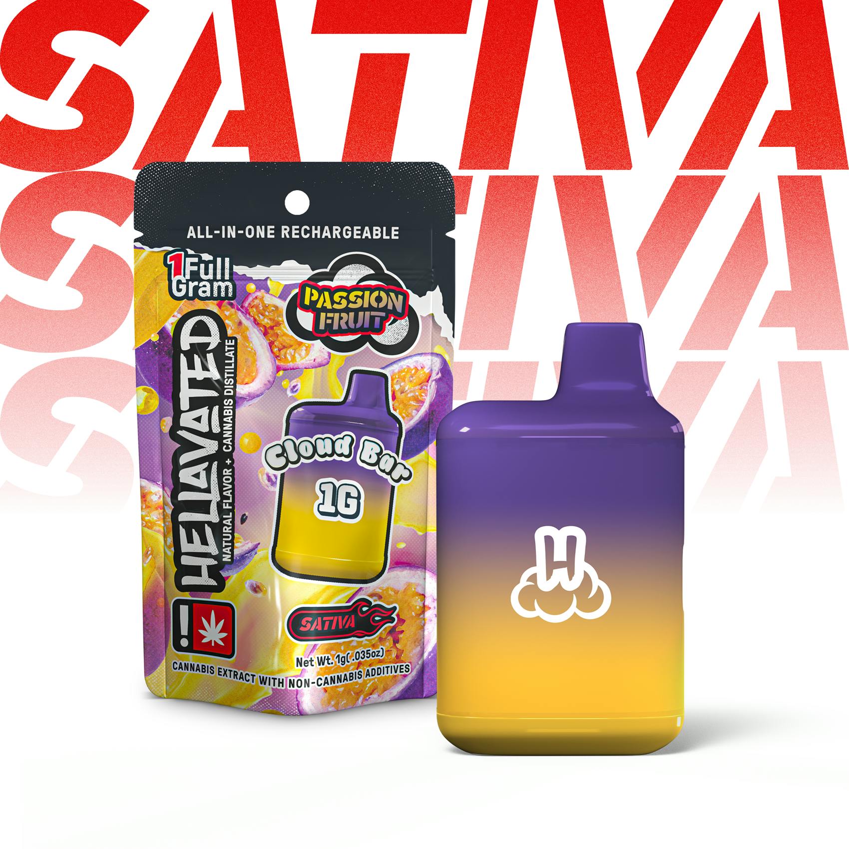 Hellavated - Passion Fruit Cloud Bar 1g - 1