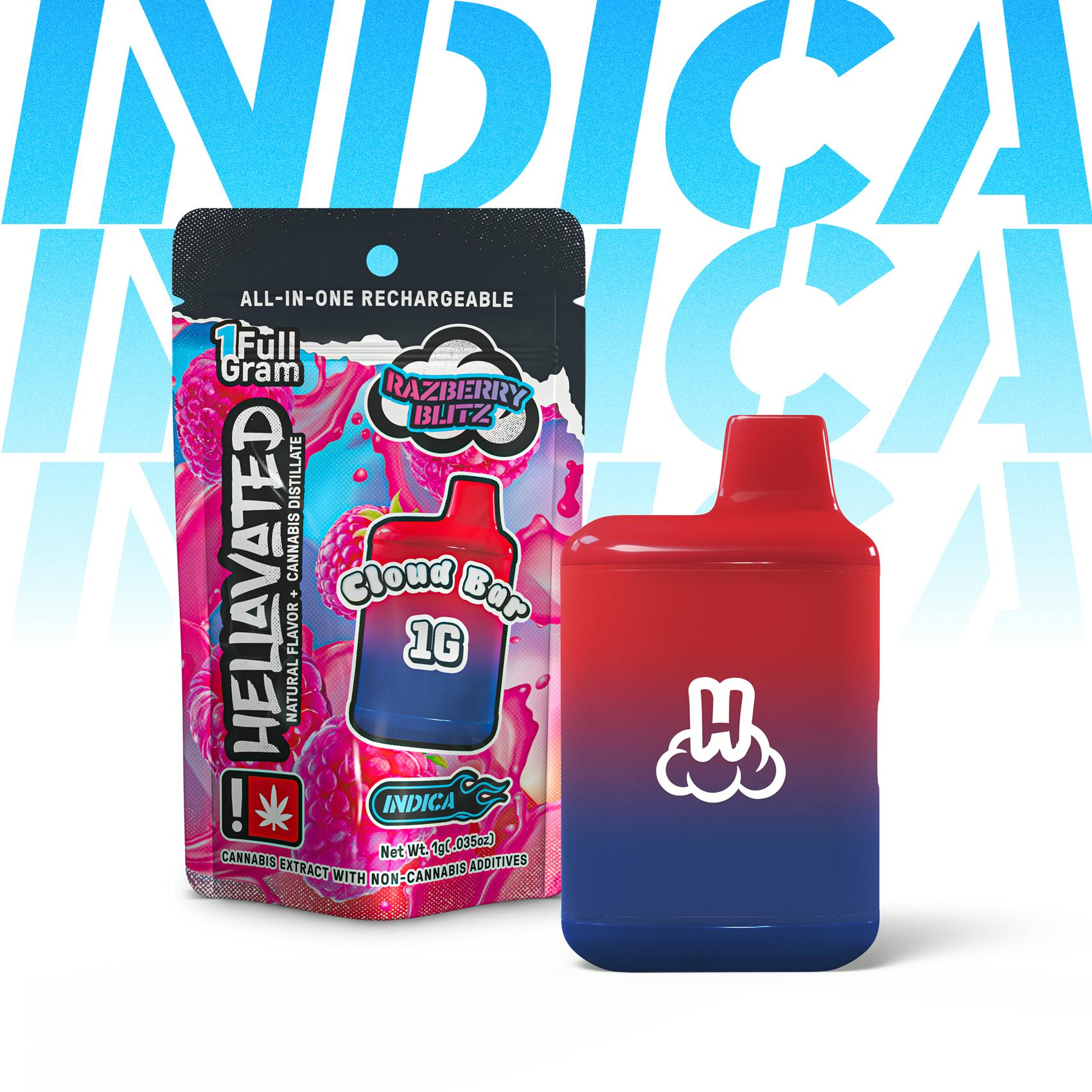 Hellavated - Razberry Blitz Cloud Bar 1g - 1