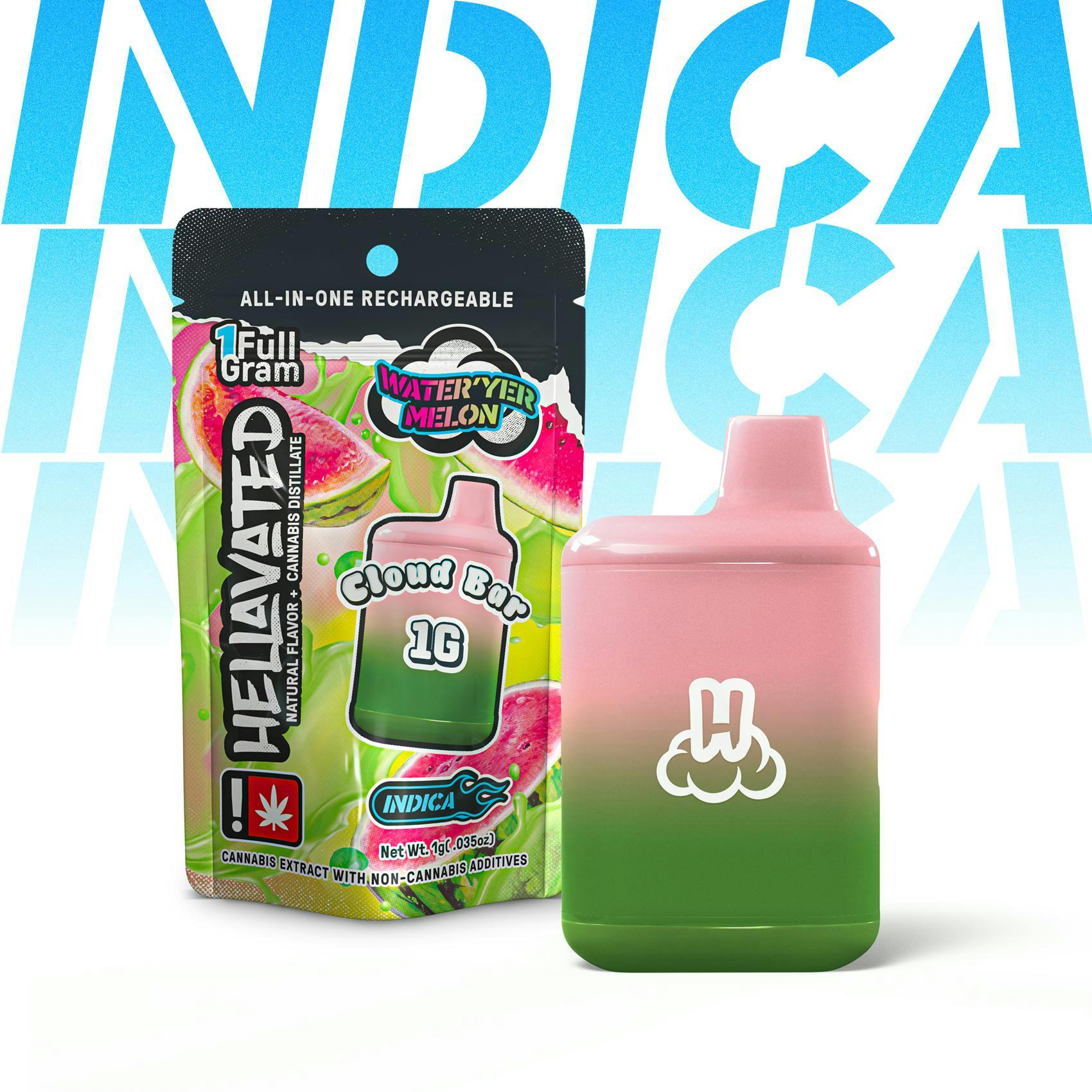 Hellavated - Water 'Yer Melon Cloud Bar 1g - 1